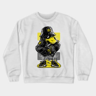 Dapper Duck Character Grey Yellow Crewneck Sweatshirt